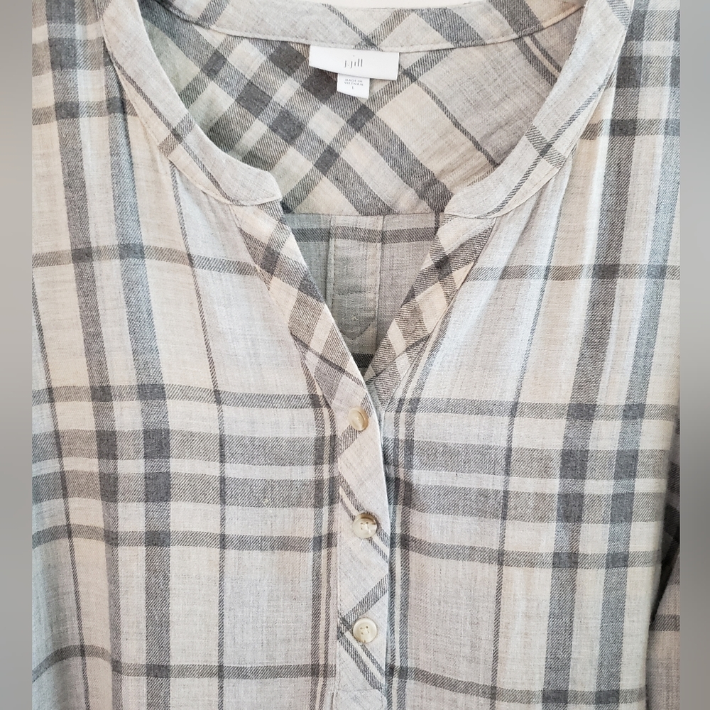 J.JILL/TUNIC/SZ L/GRAY & CREME
